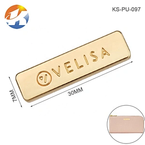 Handbag Hardware Metal Logo Label High Quality, Custom Golden Metal Brand Name Plate For Bags