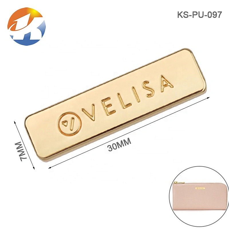 Handbag Hardware Metal Logo Label High Quality, Custom Golden Metal Brand Name Plate For Bags