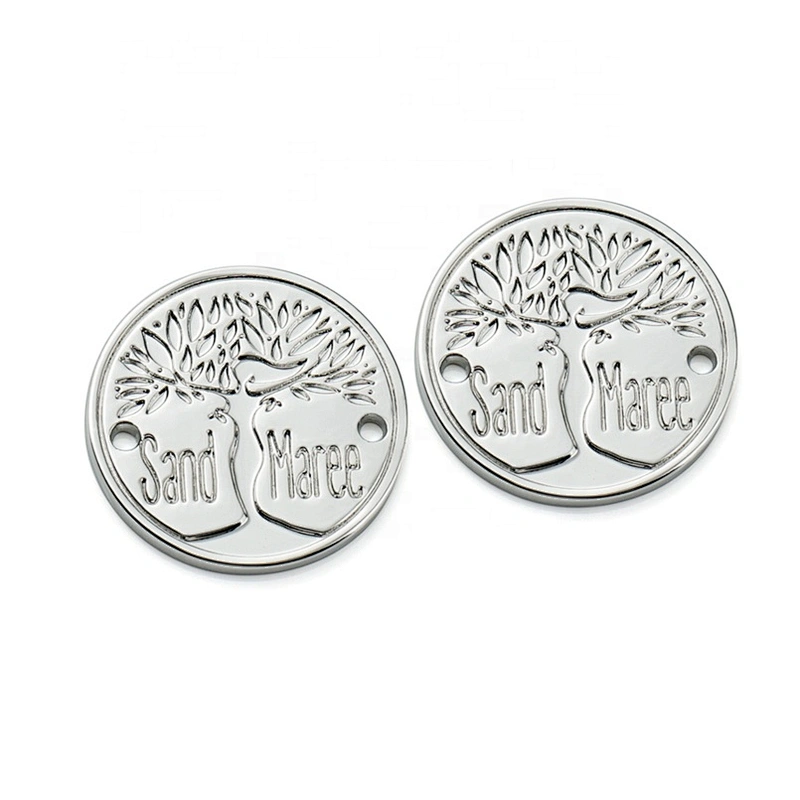 Oval Shape Sewing Garment Metal Swimwear Label, Clothing Label Custom Swimwear Metal Logo For Cloth