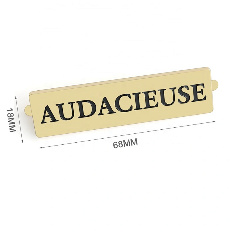 OEM ODM Bag Accessories Zinc Alloy Die-casting Metal Label, Design Gold Engraved Metal Logo Plate for Handbags,