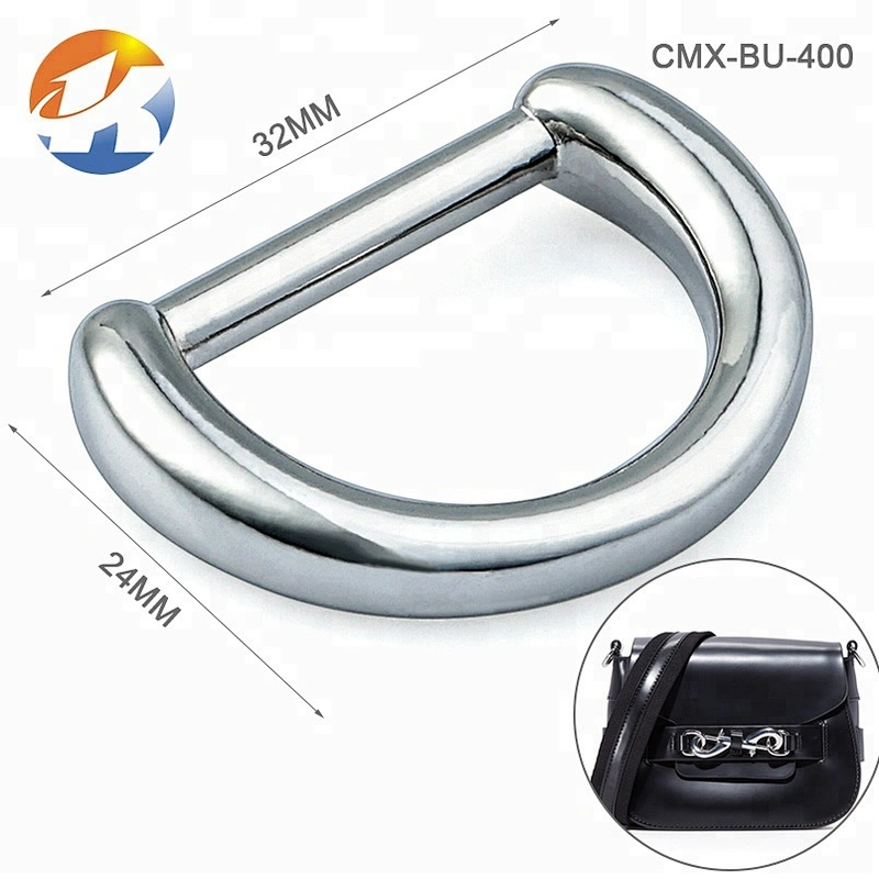 High End Zinc Alloy Handbag Gunmetal Metal D Ring Buckle For Bag