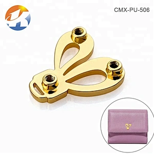 Fashion Design Rabbit Shape Small Metal Logo for Purse, Top Quality Customized Gold Metal Plate for Bags^