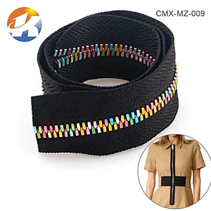Garment Accessories Brass Metal Rainbow Teeth Zipper, Wholesale Cheap Metal Zipper for Clothing