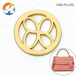 Circle With Hollow Logo Custom Handbag Metal Logo