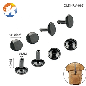 Wholesale Bag Accessories Gunmetal Rivet, Metal Material Double Cap Rivet For Garment