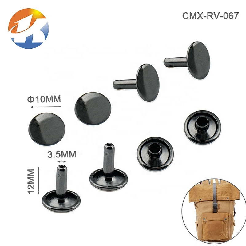 Wholesale Bag Accessories Gunmetal Rivet, Metal Material Double Cap Rivet For Garment