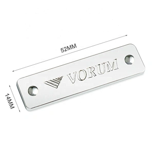 Rectangle Engraved Logo Metal Plate with Screws Fixation, Custom Metal Logo Labels for Handbags