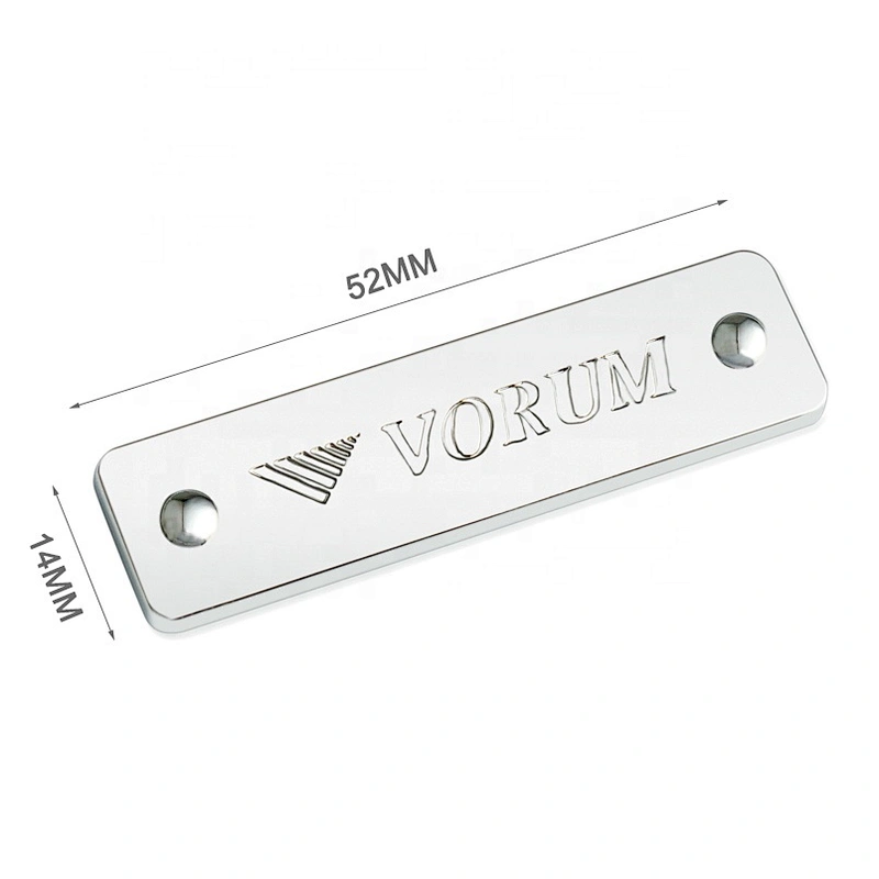 Rectangle Engraved Logo Metal Plate with Screws Fixation, Custom Metal Logo Labels for Handbags