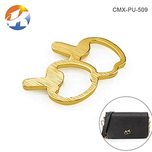 Fashion Gold Double Apples Shape Custom Purse Plate Logo