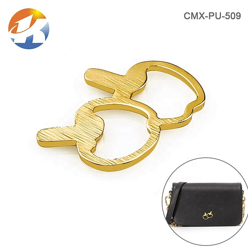 Fashion Gold Double Apples Shape Custom Purse Plate Logo