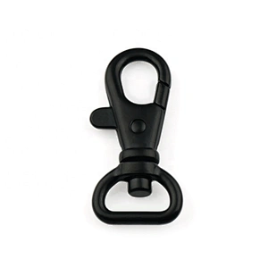 Wholesale Bag Hardware 12mm Black D Ring Tail Metal Swivel Strap Hook For Lanyard