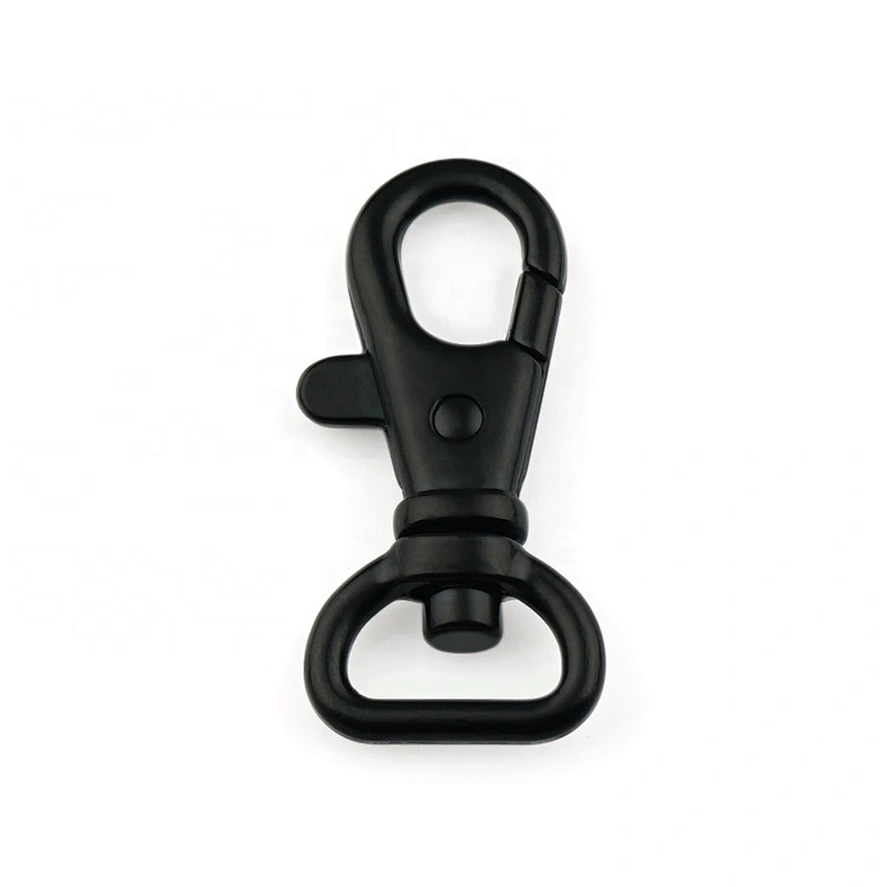 Wholesale Bag Hardware 12mm Black D Ring Tail Metal Swivel Strap Hook For Lanyard