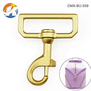 High Quality Handbag Accessories 38mm Metal Swivel Snap Hook For Bag, Brushed Gold Metal Trigger Snap Hook