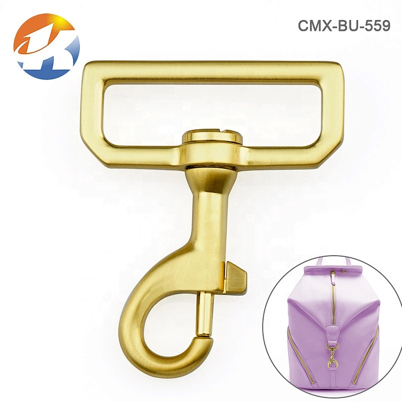 High Quality Handbag Accessories 38mm Metal Swivel Snap Hook For Bag, Brushed Gold Metal Trigger Snap Hook