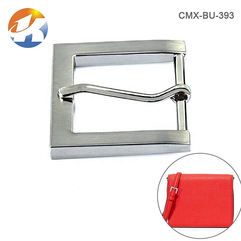 Wholesale Custom Zinc Alloy Die Cast Square Brushed Nickel Metal Pin Belt Buckle