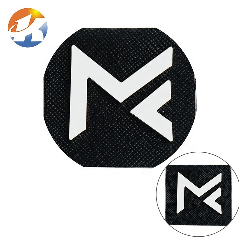 New Products Custom Metal Clothes Leather Tag with Logo, PU Leather Metal Label for Clothing