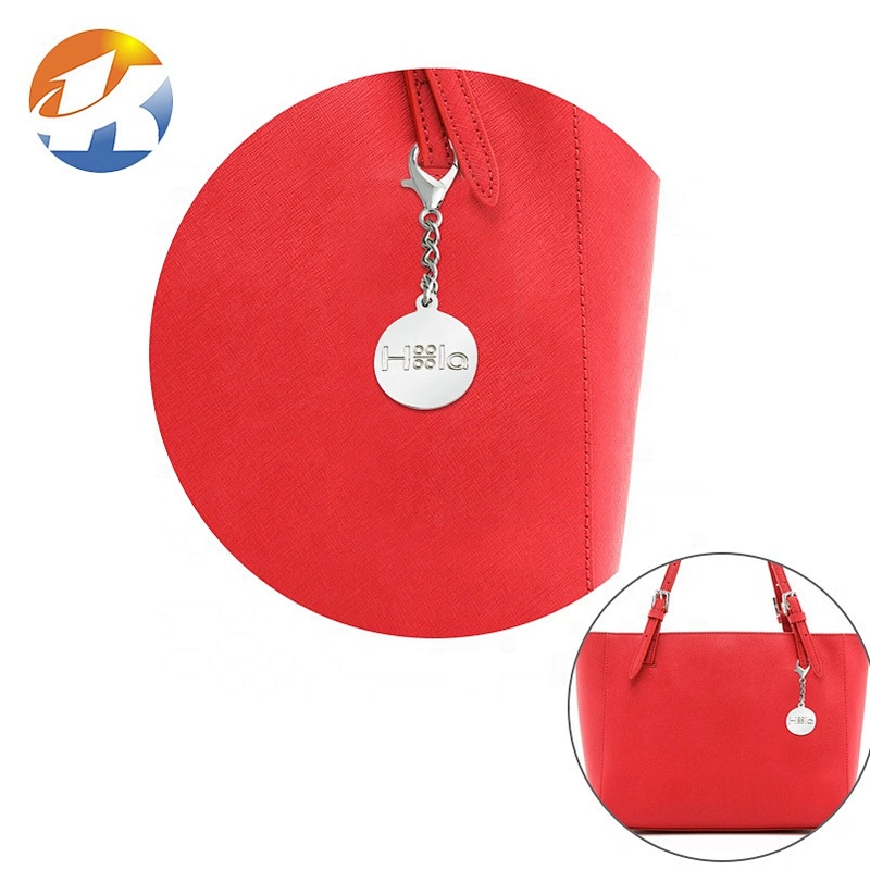 Wholesale Customize Bag Parts Hemispherical Metal Hang Logo Tag For Handbags