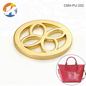 Circle With Hollow Logo Custom Handbag Metal Logo
