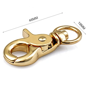 Hot Sale Handbag Hardware Metal Trigger Snap Hook, Golden Plated Swivel Metal Snap Hook for Bags