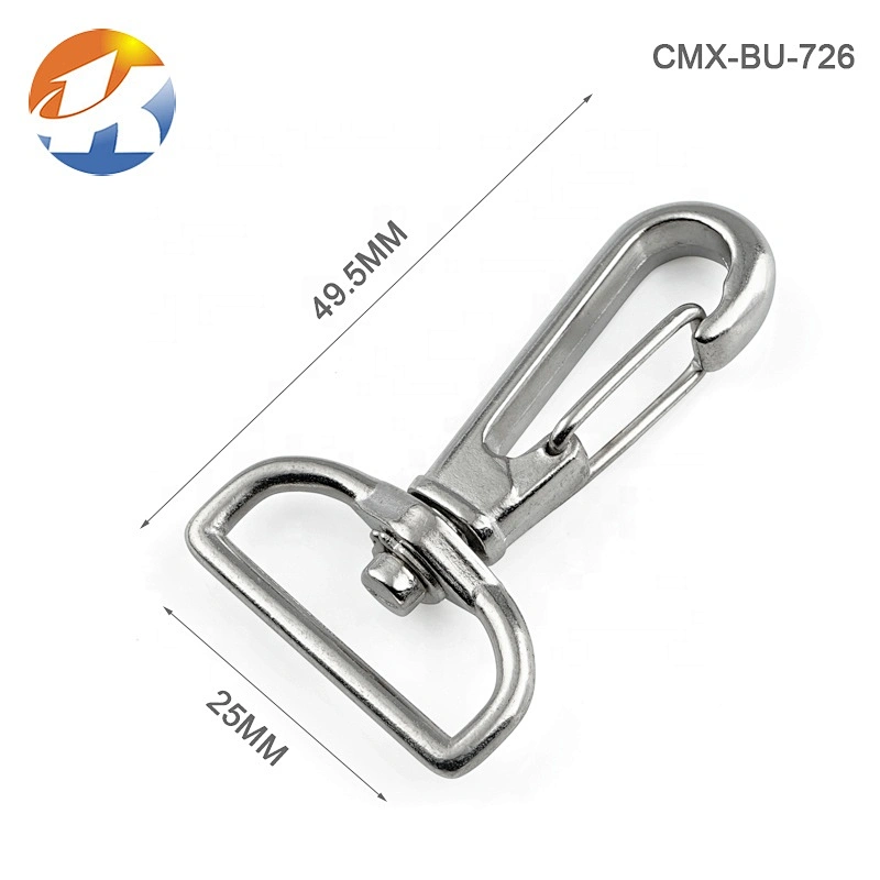 Wholesale Handbag Accessory 1 Inch Nickel Bag Metal Strap Spring Snap Hook