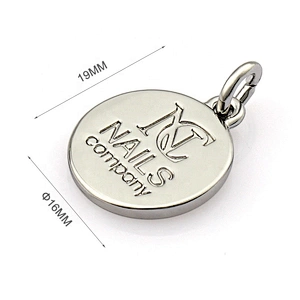Nicekl-Free Round Silver Engraving Metal Name Plate Tags for Garment