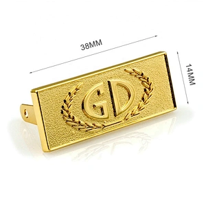 Handbag Accessories Custom Gold Embossed Metal Logo, Zinc Alloy Nickel-free Metal Label Nameplate for Bags