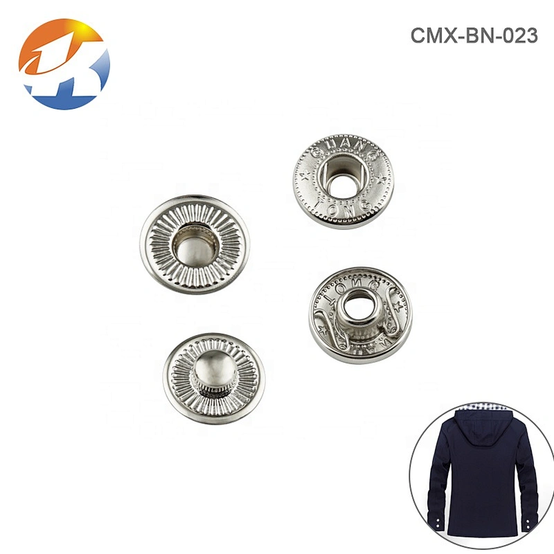 Hot Sale Superior Quality Eco-Friendly Metal Jackets Snap Button, Silver Iron Press Snap Button For Jeans Garment