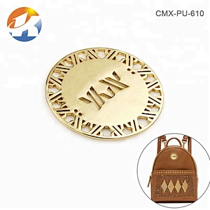 Custom Circle Hollow Logo Sewing Metal Clothing Logo