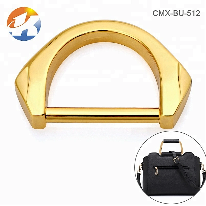 High End Handbag Hardware Accessories Zinc Alloy Metal D Ring For Bag, Custom Gold Plated Metal D-ring Buckle