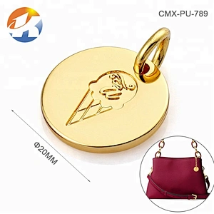 Custom Round Wirh A Ring Metal Gold Plated Logo