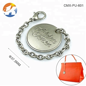 Spring Hook With Chain Handbag Hardware Custom Metal Logo Tag