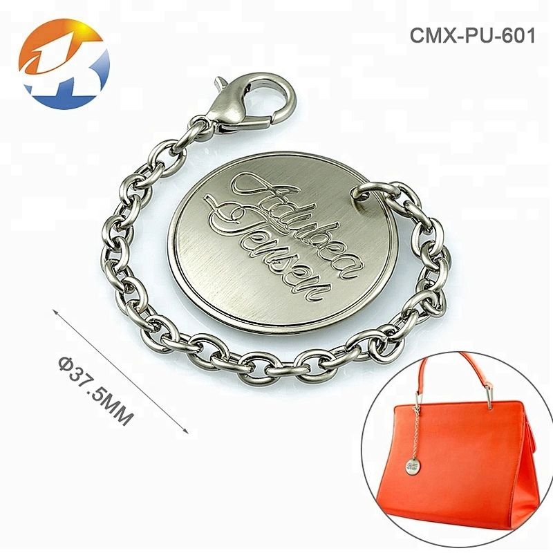 Spring Hook With Chain Handbag Hardware Custom Metal Logo Tag
