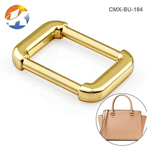 High Grade Custom Gold Metal Buckles, Wholesale Zinc Alloy Nickel-free Plated Square Metal Buckle for Bag Strap