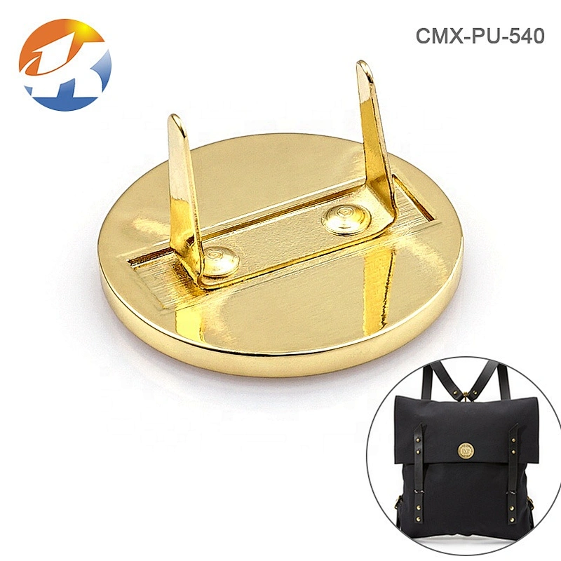 Handbag Hardware Custom Round with Embossed Logo Metal Badge, Gold Metal Label Tag for Bags