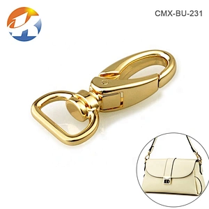20mm Gold Metal D Ring tail Swivel Snap Hook For Handbag, Zinc Alloy Nickel-free Plated Metal Spring Snap Hook