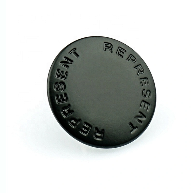 Custom Engraved Logo Jeans Metal Button For Clothes, Black Metal Button For Jackets