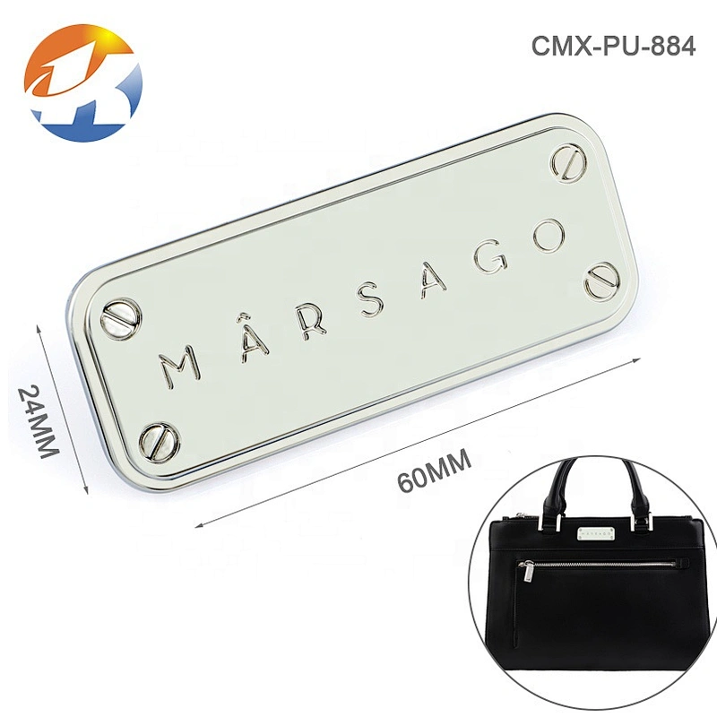 High Quality Bag Hardware Metal Logo Label, Custom Metal Engraved Name Tag Plate for Handbags