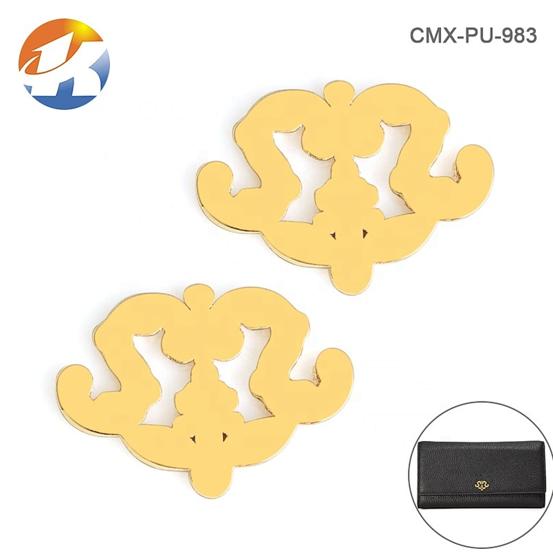 Purse Hardware Custom Gold Metal Logo, Small Adhesive Metal Plate Tag