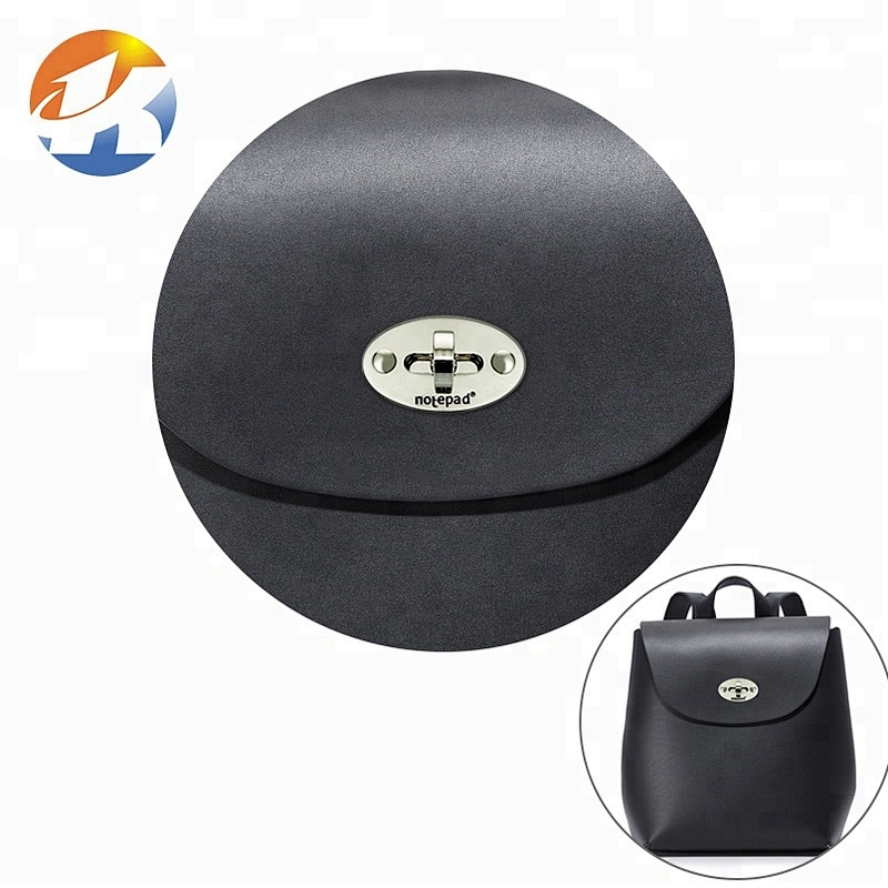 Oval Shape With Logo Nickel Metal Bag Turn Lock Hardware