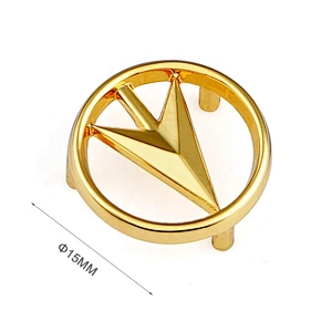 Gold Round Metal Logo for Wallet, Custom Small Metal Purse Tag