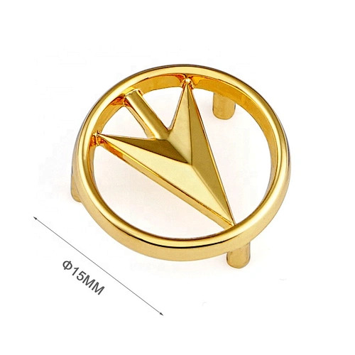 Gold Round Metal Logo for Wallet, Custom Small Metal Purse Tag