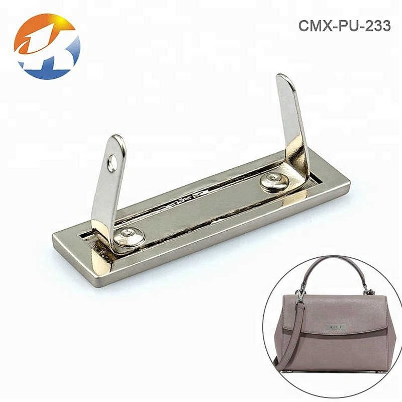 High Quality Custom Engraved Metal Logo Label for Handbags, Brushed Nickel Metal Name Plate for Bags