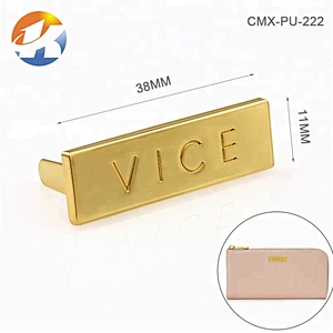 Bag Hardware Custom Metal Logo Rectangle Gold Plated, 17 Years Experience Design Fashion Metal Logo Labels Plate for Handbags