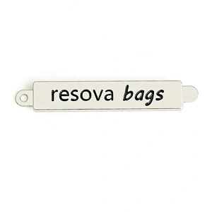 Bag Accessories Manufacturer Custom Metal Labels Plate for Handbags, Brushed Gold Metal Logo