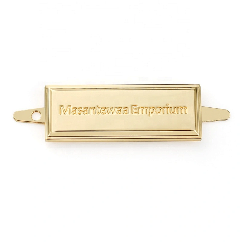 High Quality Gold Plated Custom Engrave Metal Logo Label, Design Metal Name Plate for Handbags hardware