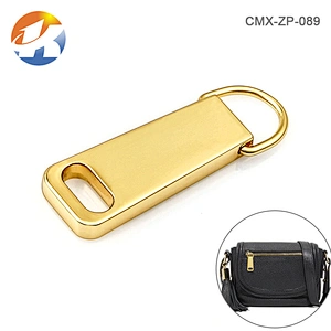 Bag Accessory Movable Head Gold Metal Zipper Pulls