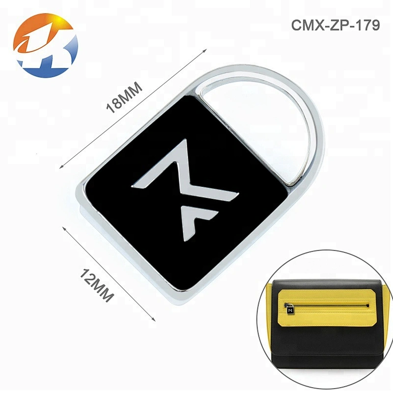 Professional Custom Engraved Logo Metal Zipper Puller, Zinc Alloy Metal Zip Puller for Bags