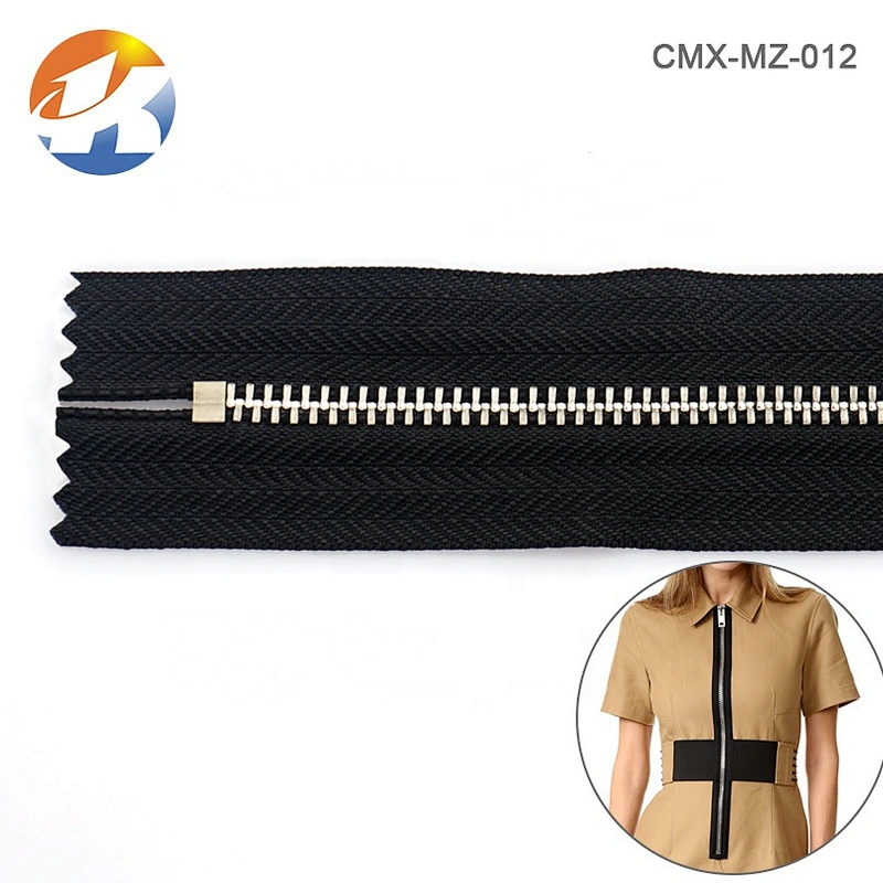 Garment Accessories Custom Metal Silver Zipper, Wholesale Factory Price Metal Zipper for Bags and Clothing
