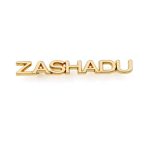 Luxury Handbag Hardware Custom Gold Letter Metal Logo Plate for Bags, Fashion Design Metal Letters Label