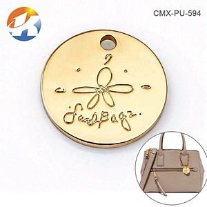 Round With Hole Hang Custom Gold Plated Logo